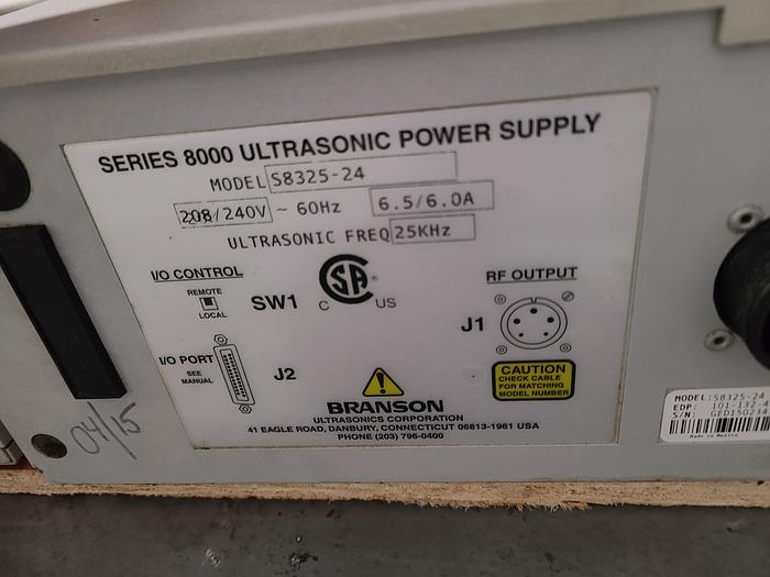 Used Branson Series 8000 25 KHz Ultrasonic Power Supply 220 Volt