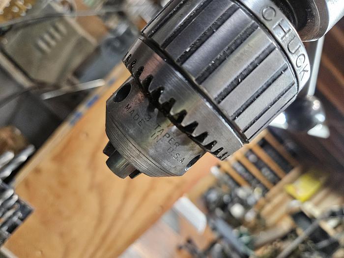 Used King Variable Speed Floor Model Drill Press 220v 3 Phase Half Inch Chuck Knee Table