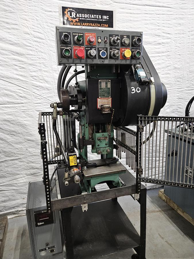 Used Perkins Model 5C 5-Ton Punch Press – Air Clutch / Air Brake – with Roll Feed – Tested!! in Excellent Condition!