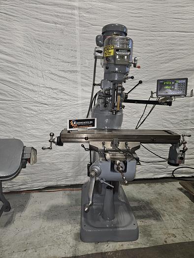 Used 2 HP Vari-Speed Bridgeport Milling Machine with Mitutoyo DRO Power Feed 230V 3 Phase