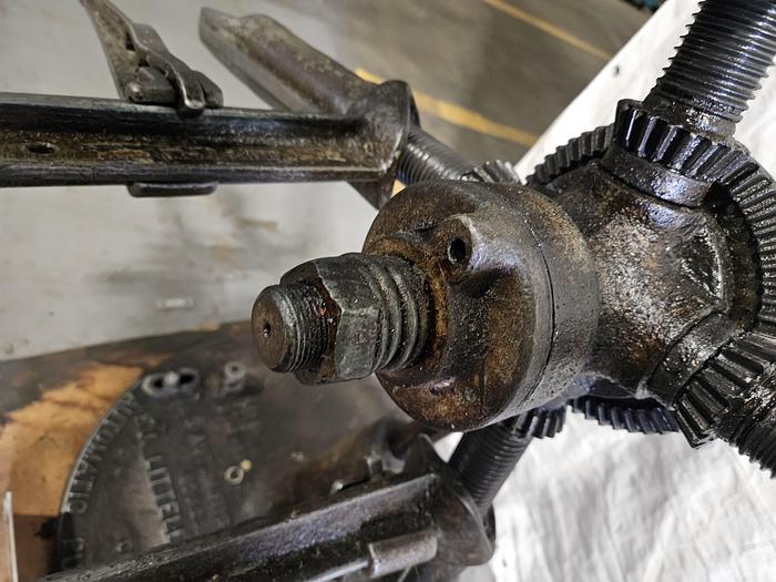 Used Littell 45 Inch Reel Payoff for feeding metal stock to power punch press