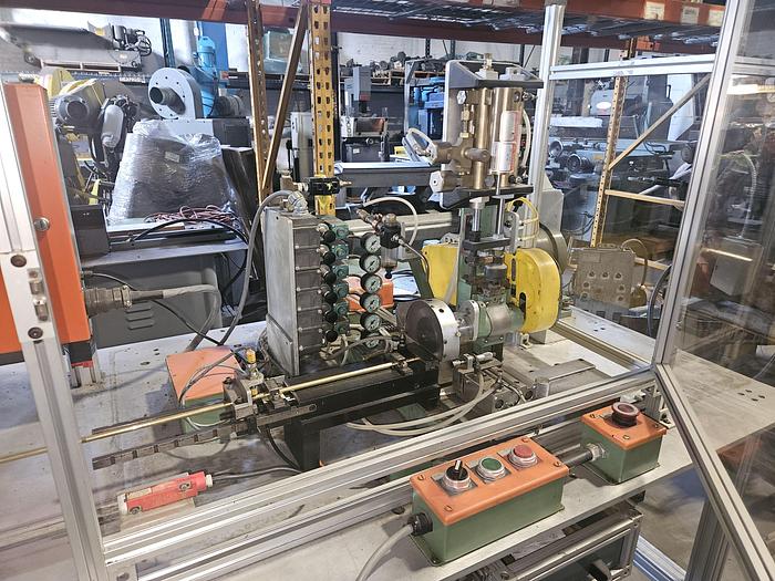 Used Automatic Tube or Rod Cutting Sawing Machine Feed & Cut Continuously cuts length