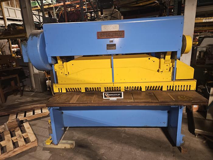 Used Clumbia 406PSG Power Shear Cuts 1/4" Mild Steel 92" Blade Length with Back Gauge