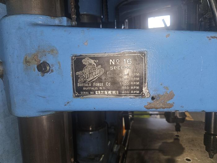 Used Buffalo Forge Quad Drill Press with Emrick Tapping Head 220V 3 Phase Drilling Tapping Machine