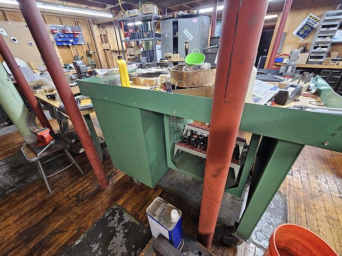 Used Lista Cabinet Tool Storage with Wood Top with DIACRO BENDING MACHINE