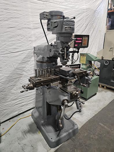 Used Bridgeport Mill 1 HP 36 inch Table DRO Power Feed Collets Chrome Ways 6 inch Vise