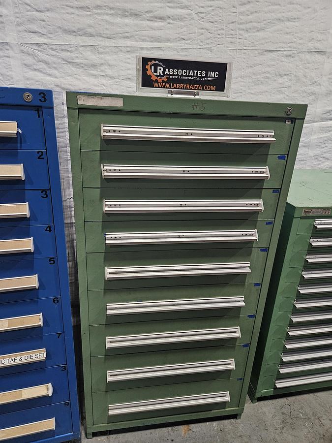 Used STANLEY VIDMAR INDUSTRIAL MODULAR STORAGE CABINET 25" x 25" DRAWERS – MIXED DEPTH CONFIGURATION – HEAVY DUTY – EXCELLENT CONDITION