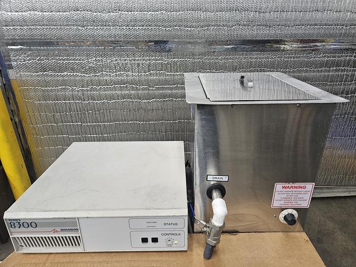 Used Branson Ultrasonic Cleaner 25 kHz Wash System with Heated SS Tank & Basket 5 Gallon Capacity