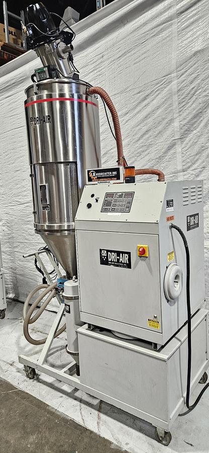 Used DRI-AIR HPD-7 DESICCANT RESIN DRYER – 300 LB RH300 HOPPER – CONAIR LOADER – NO-SPILL RECEIVER – 460V – TESTED