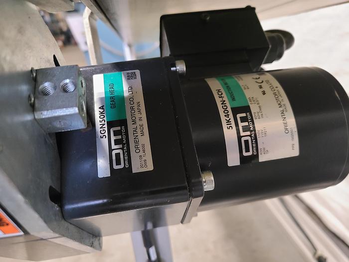 Used Automation Motorized Conveyer 7 Feet by 12 Inches Adjustable Legs 110 Volts