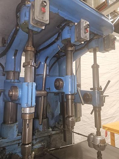 Used Buffalo Forge Quad Drill Press with Emrick Tapping Head 220V 3 Phase Drilling Tapping Machine