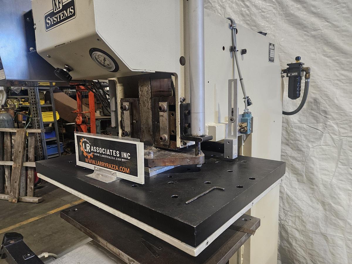 Used KF8500W LINEAR WEDGE AIR-OPERATED HOT STAMPING MACHINE PRESS... TESTED & RUNNING EXCELLENT 220V 1 Phase 