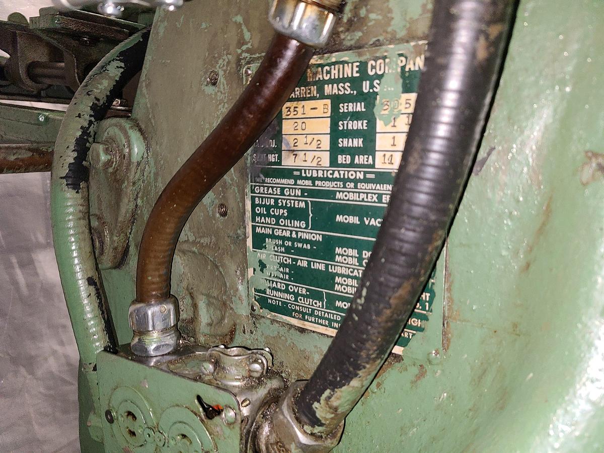 Used Perkins 20 Ton Stamping Press Air Clutch Air Brake Automatic Punch Pristine!