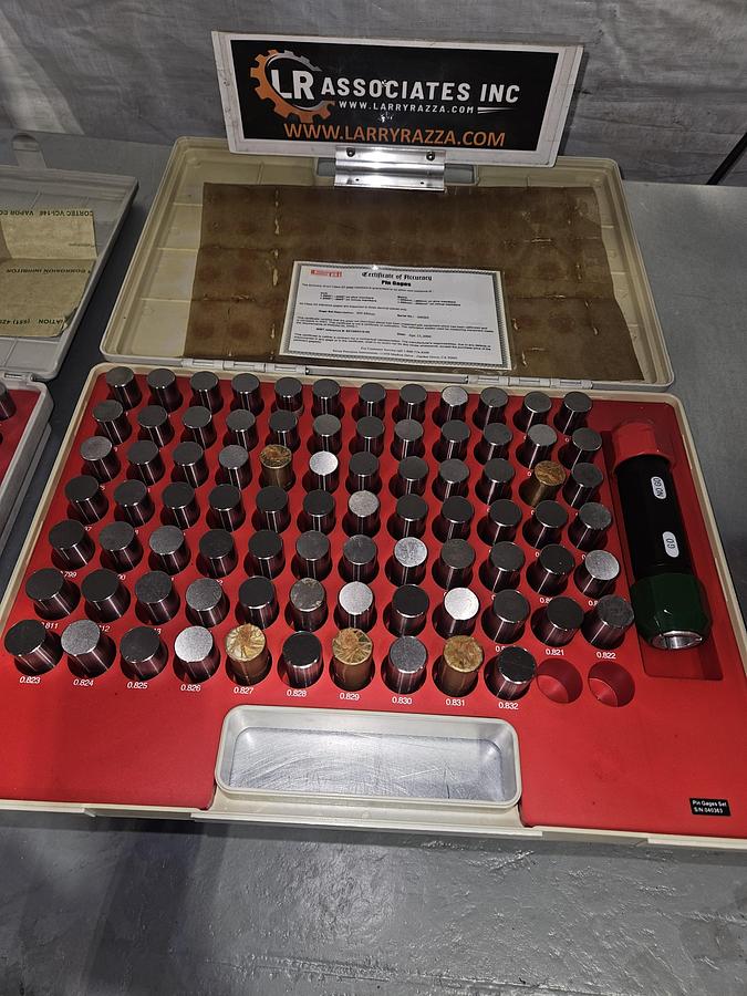 Used SPI / SWISS PRECISION INSTRUMENTS CLASS ZZ PIN GAGE SET – METRIC MINUS – M5 SERIES – GO / NO-GO HANDLE – CERTIFIED – EXCELLENT CONDITION