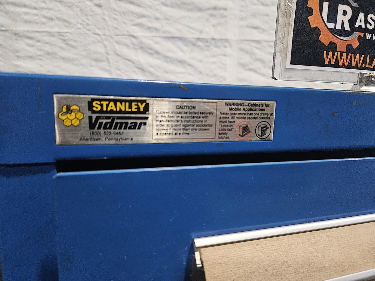 Used STANLEY VIDMAR INDUSTRIAL TOOL STORAGE CABINET 25" x 25" DRAWERS – MIXED DEPTH CONFIGURATION – HEAVY DUTY – EXCELLENT CONDITION