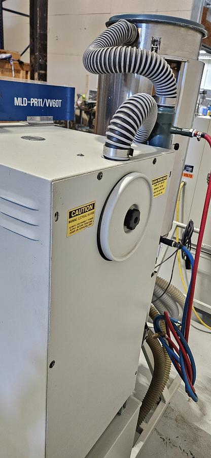 Used DRI-AIR HP4-X 35 FM HIGH-TEMPERATURE DESICCANT RESIN DRYER – RH60 STAINLESS STEEL HOPPER – ADVANCED CONTROL – NO-SPILL RECEIVER – 480V / 3 PHASE