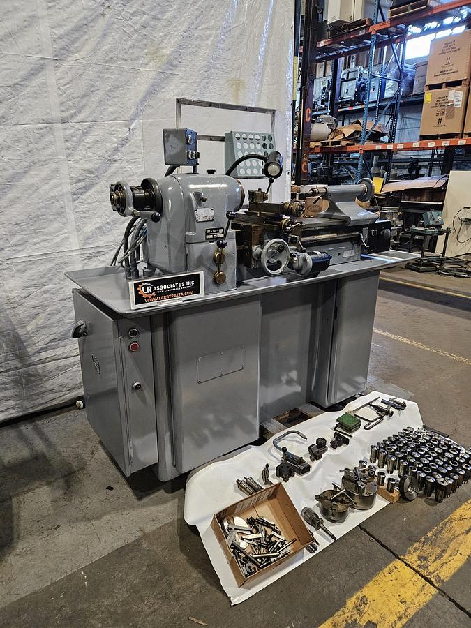 Used HARDINGE TFB TOOLROOM LATHE – ELECTRIC CARRIAGE DRIVE – 60+ COLLETS – COOLANT – TRANSFORMERS – FULL TOOLING PACKAGE