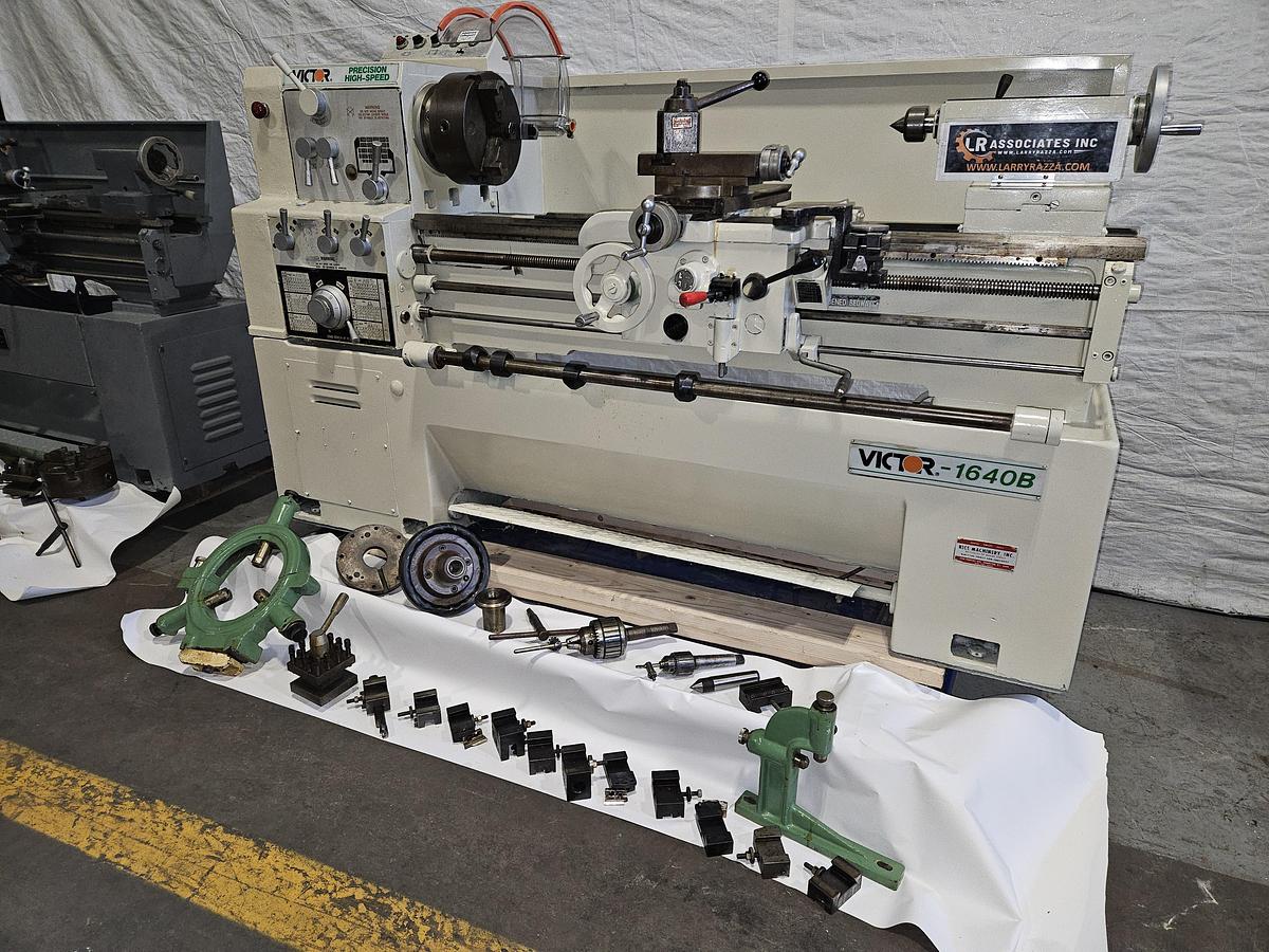 Used VICTOR 1640B ENGINE LATHE – 16" x 40" – 7.5 HP – TOOLING PACKAGE – EXCELLENT CONDITION