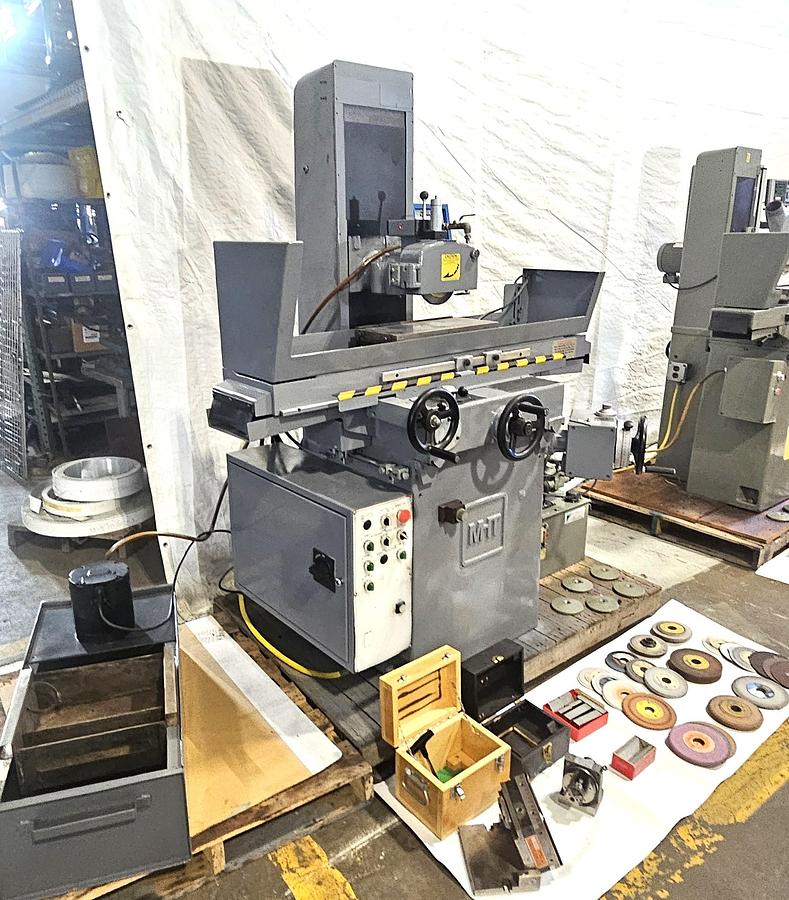 Used MITSUI MSG-250-2A AUTOMATIC PRECISION SURFACE GRINDER – 8" × 18" WALKER ELECTRIC MAGNETIC CHUCK – AUTO DOWNFEED – HYDRAULIC TABLE – WALKER SINE PLATE – GRIND-ALL NO. 1 – TOOLING PACKAGE – COOLANT – 220V 3 PH – TESTED & RUNNING EXCELLENT