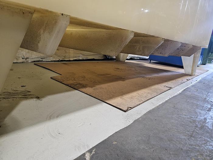 Used Poly Plating Tank with Copper Bars and Agitation Motor 64 inch long x 33 wide x 21 deep