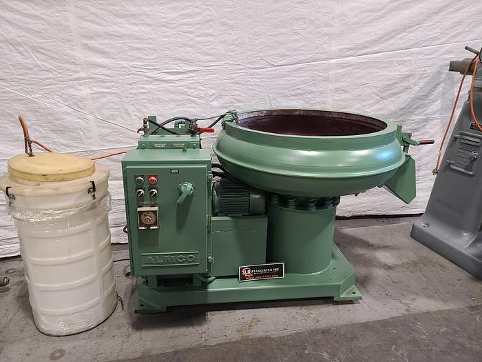 Used ALMCO 3 Cubic Ft Vibratory Finishing Machine Deburr Polish Automatic
