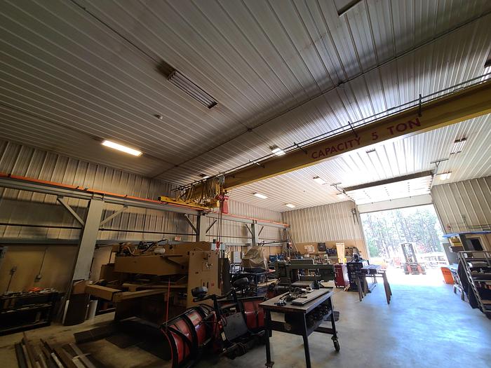Used 5 Ton Gantry Crane with Electric Hoist. We have 2 Approximately 50 long each