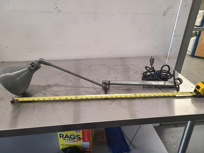Used 35 Inch Work Light Industrial Steam Punk Lamp Machine Articulating 110V