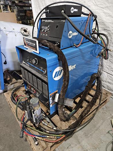 Used Miller Delta Weld 452 CV DC Welding Power Source with Miller Robotic Interface Microprocessor Weld Controller Cool mate 4 & Gun w/ Feeder... formerly on a Robot Welder