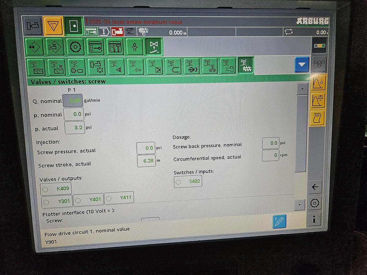 Used 2016 Arburg 470 C 1500-400 Golden Edition 165 Ton 6.5 oz. Allrounder Injection Molding Machine with Many Options PRISTINE!!!