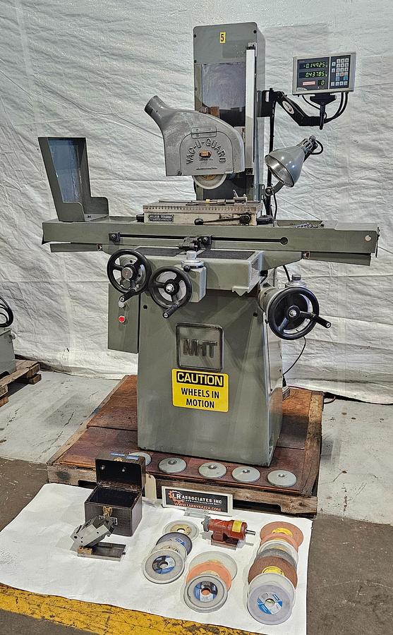 Used MITSUI HIGH-TEC MSG-205MH 6" × 18" PRECISION SURFACE GRINDER – FAGOR 2-AXIS DRO – WALKER CERAMAX MAGNETIC CHUCK – PRECISION SINE VISE – EXTRA WHEELS, HUBS & TOOLING – 220V 3 PHASE – TESTED & RUNNING