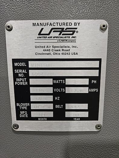 Used 2 HP Vacuum Dust Collector Ceiling or Floor Mount UAS Brand 115V