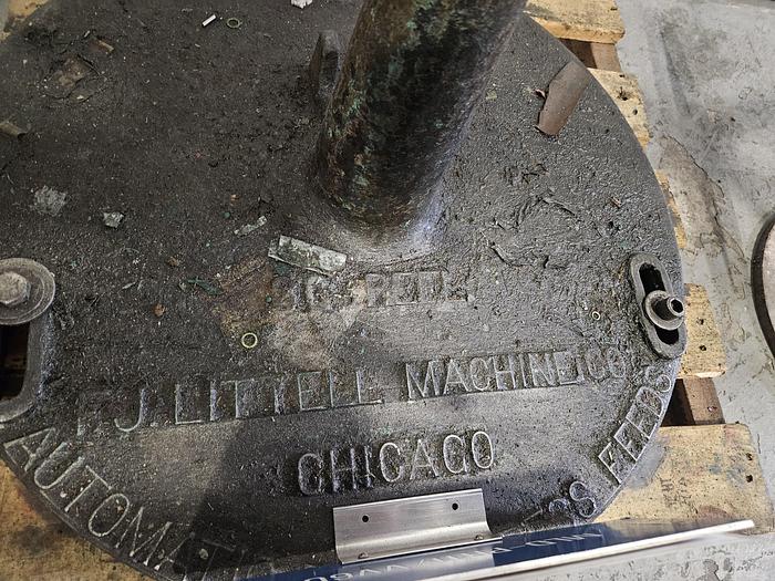 Used Littell 48 Inch Reel Payoff for feeding metal stock to power punch press