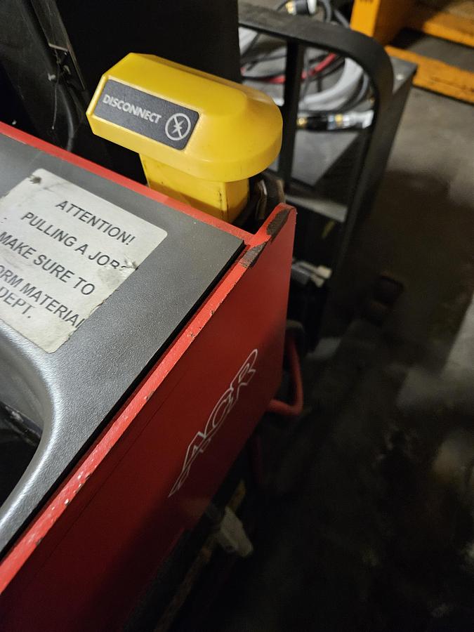 Used Raymond Standup Fork Lift 2007 Narrow Aisle 3000 Lb Triple Mast 260" height with Reaching Forks Forklift