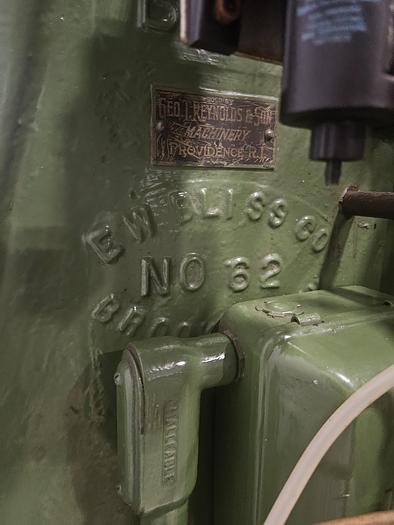 Used Bliss 20 Ton No. 62 Stamping Punch Press Metal Stamper 220V 3PH