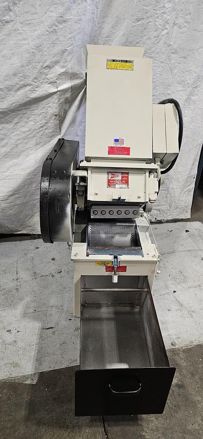 Used NELMOR G810LS LOW-SPEED PLASTIC GRANULATOR – 8" X 10" – 3 HP – GEARED LOW-SPEED DRIVE – 230V 3 PHASE – SHARP KNIVES – BIN DISCHARGE – HEAVY-DUTY