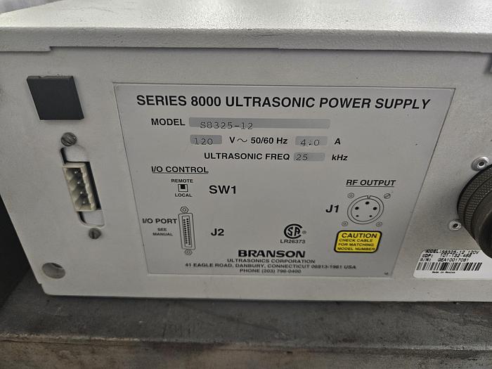 Used Branson Ultrasonic Cleaner 25 kHz Wash System with Heated SS Tank & Basket 5 Gallon Capacity