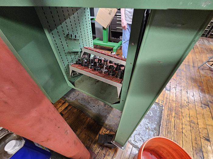 Used Lista Cabinet Tool Storage with Wood Top with DIACRO BENDING MACHINE