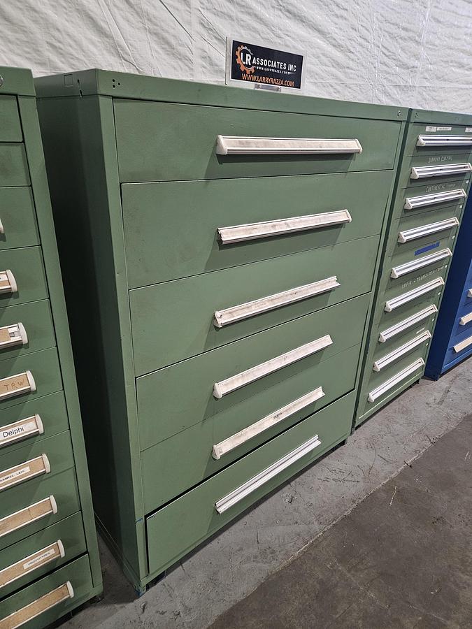 Used STANLEY VIDMAR 40" x 25" HEAVY-DUTY MODULAR STORAGE CABINET – 6 DRAWERS – INDUSTRIAL TOOLROOM – EXCELLENT CONDITION