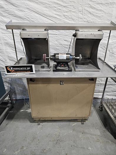 Used Polishing Buffing Double Head with Dust Collector Built-in 110V