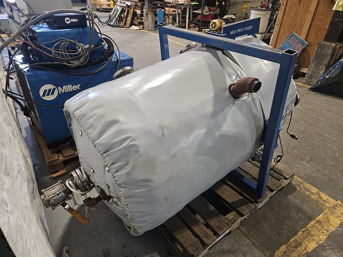 Used 175 Gallon Super Heavy Duty Stainless Steel Horizontal High Pressure Vessel Holding Tank Rated at 300F to -20F @ 90 PSIG Built in 2010