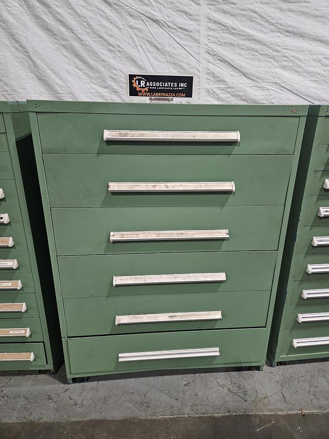 Used STANLEY VIDMAR 40" x 25" HEAVY-DUTY MODULAR STORAGE CABINET – 6 DRAWERS – INDUSTRIAL TOOLROOM – EXCELLENT CONDITION