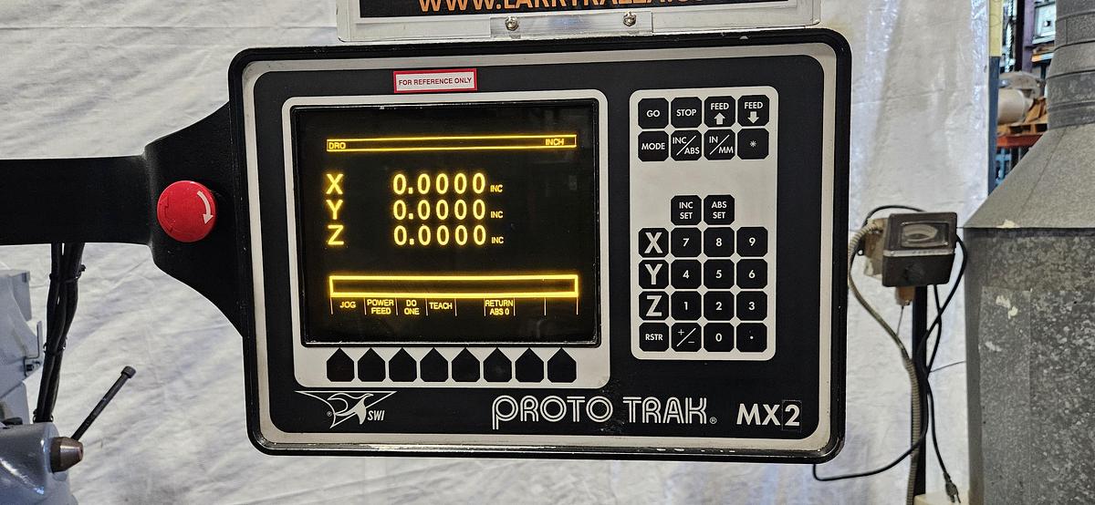 Used BRIDGEPORT SERIES I 2HP VERTICAL MILL – PROTOTRAK MX2 2-AXIS CNC / CONVERSATIONAL CONTROL – POWER FEED – VISE – COLLETS – 480V 3 PHASE – RUNNING