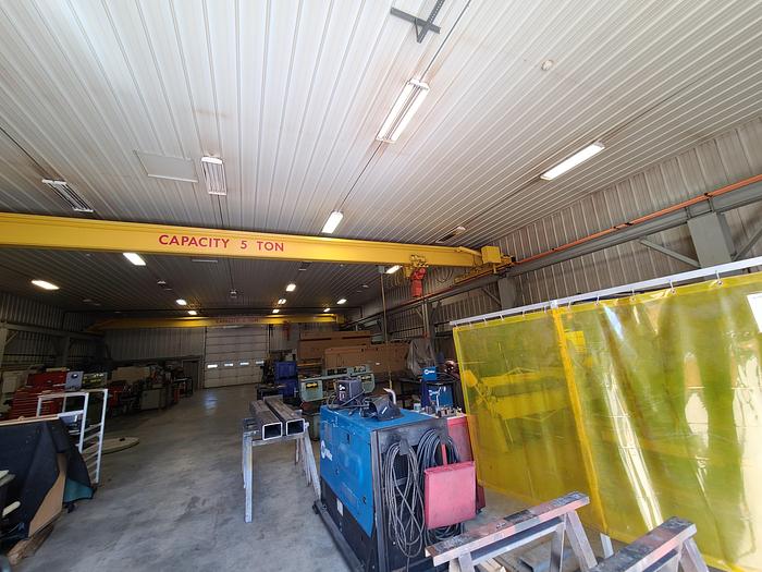 Used 5 Ton Gantry Crane with Electric Hoist. We have 2 Approximately 50 long each