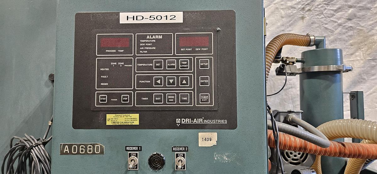 Used DRI-AIR ARID-X 35HM DESICCANT RESIN DRYER – DUAL RECEIVER CONTROL – DIGITAL DEW POINT SYSTEM – 480V 3 PHASE – TESTED