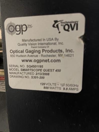 Used OGP Quest 450 CMM Smart Scope Optical Laser Gauging Measuring Machine Auto Measurement with Rotary Table & Probe