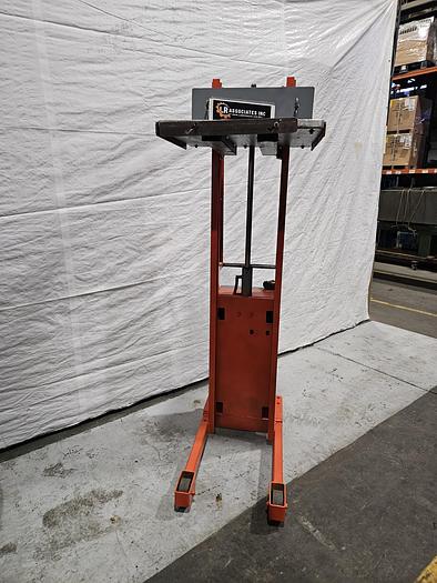 Used Beech Presto Electric Lift Truck with Roller Table Slide Heavy Items 70 inch max height 12 volt with charger