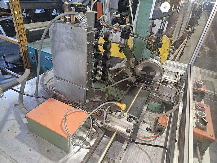 Used Automatic Tube or Rod Cutting Sawing Machine Feed & Cut Continuously cuts length