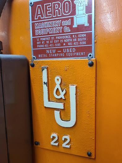 Used L & J Press 25 Ton Punch Press with Variable Speed and Press Monitor Control