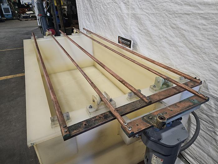 Used Poly Plating Tank with Copper Bars and Agitation Motor 64 inch long x 33 wide x 21 deep