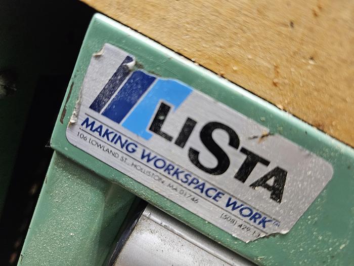 Used Lista Cabinet Tool Storage with Wood Top with DIACRO BENDING MACHINE